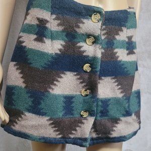 Atlast& Co.  Winter mini skirt USED,  beautiful colors, front opening, warm